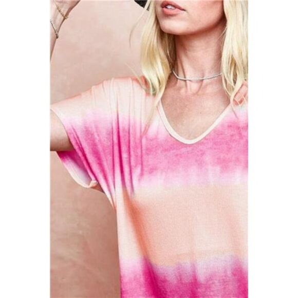 BiBi Tiedye Printed Hacci Knit Top - Picture 2 of 3